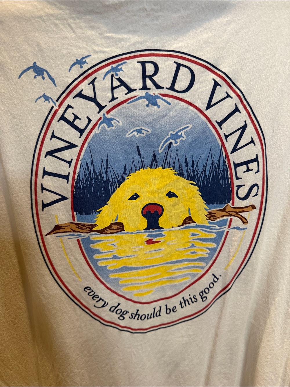 Vineyard Vines Cream Long-Sleeve Pocket Tee with Yellow Logo - Picture 3 of 4